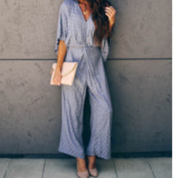 VICI COLLECTION - Cosmos Polka Dot Twist Jumpsuit - Picture 3 of 13